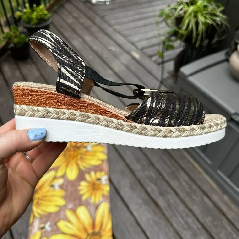 Black and Gold Women’s Sandals.